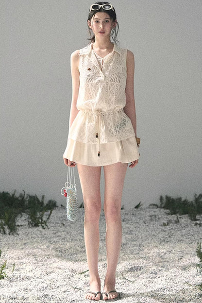 Lace Hollow-Out Summer Top