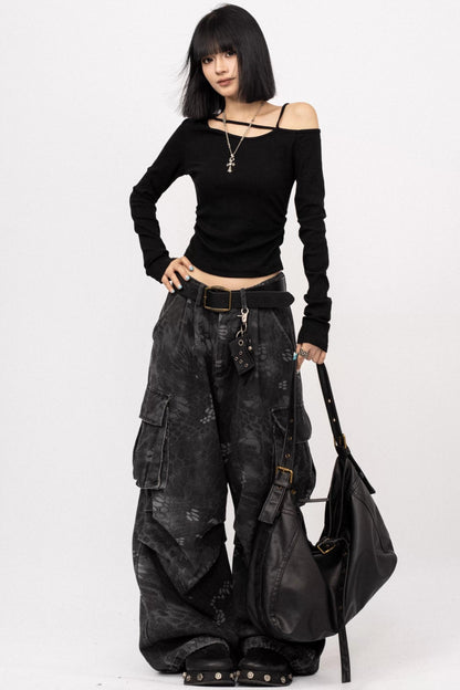 Autumn Spice Black Long Sleeve T-Shirt