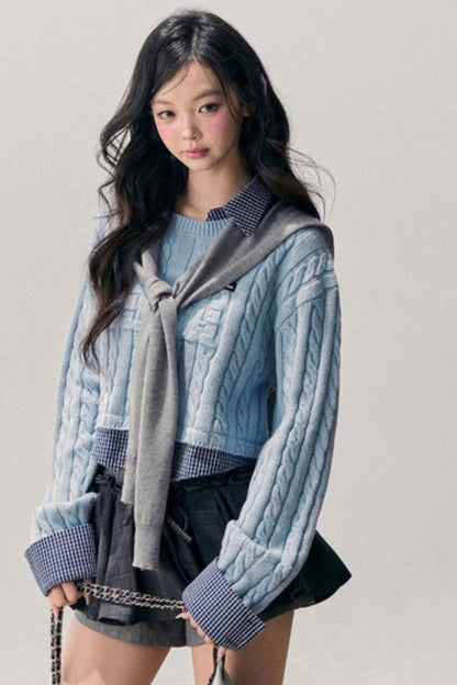 Hanging Blue Wool Sweater