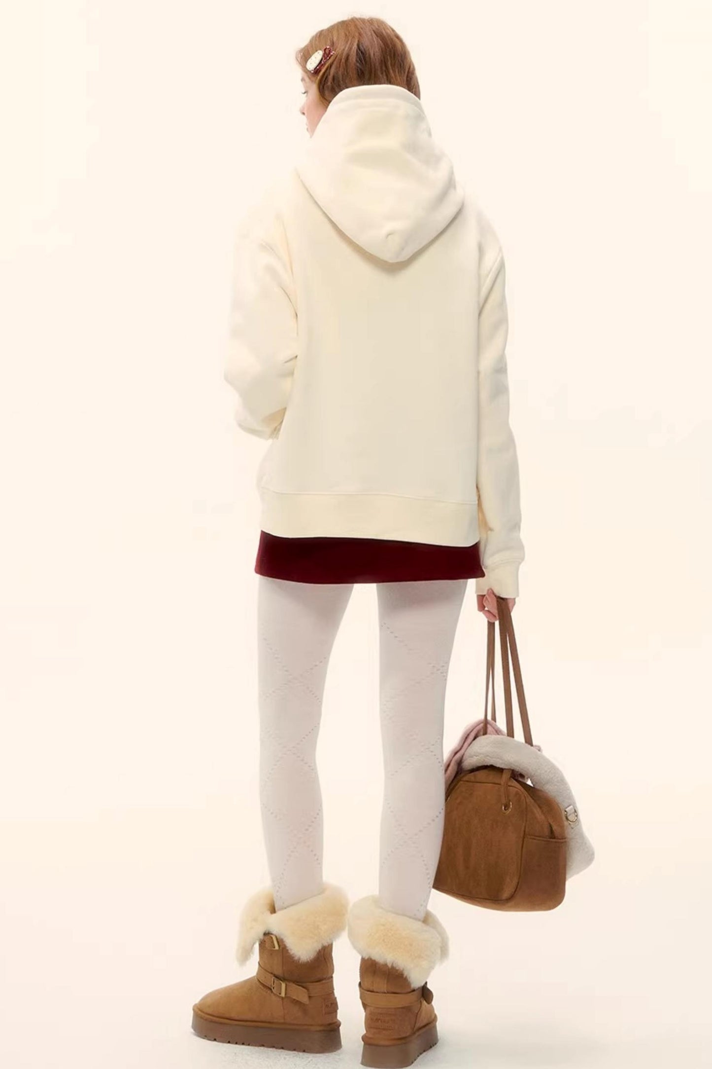 Embroidered Fleece-Lined Hoodie Sweater