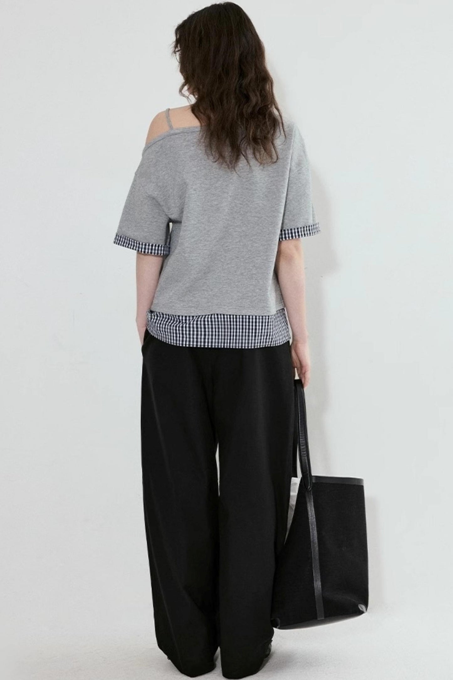 Gray One-Shoulder Tee