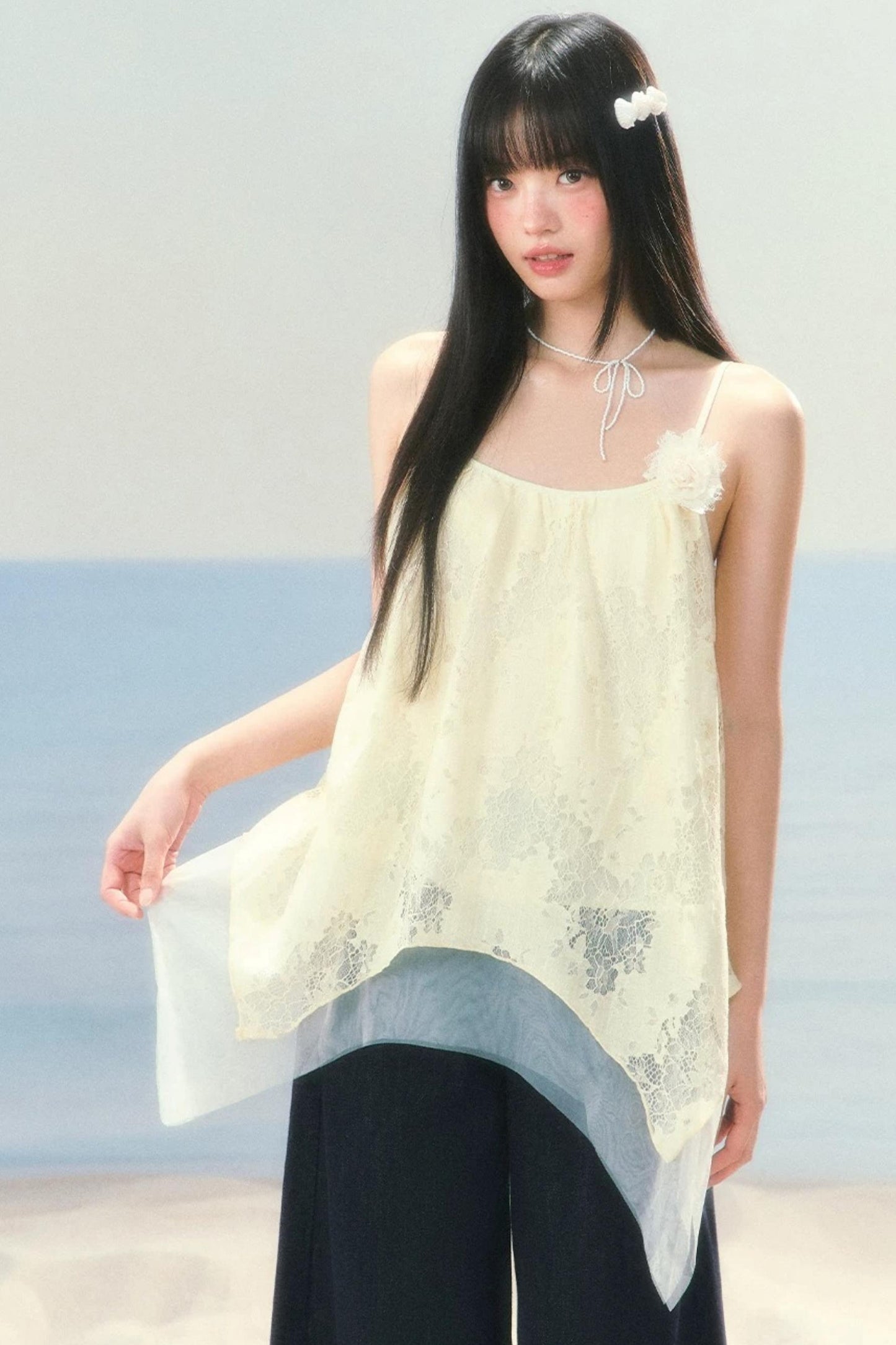 Lace Asymmetrical Hem Camisole