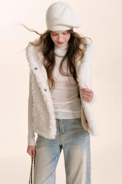 Bear Fur Hooded Fleece Jacket