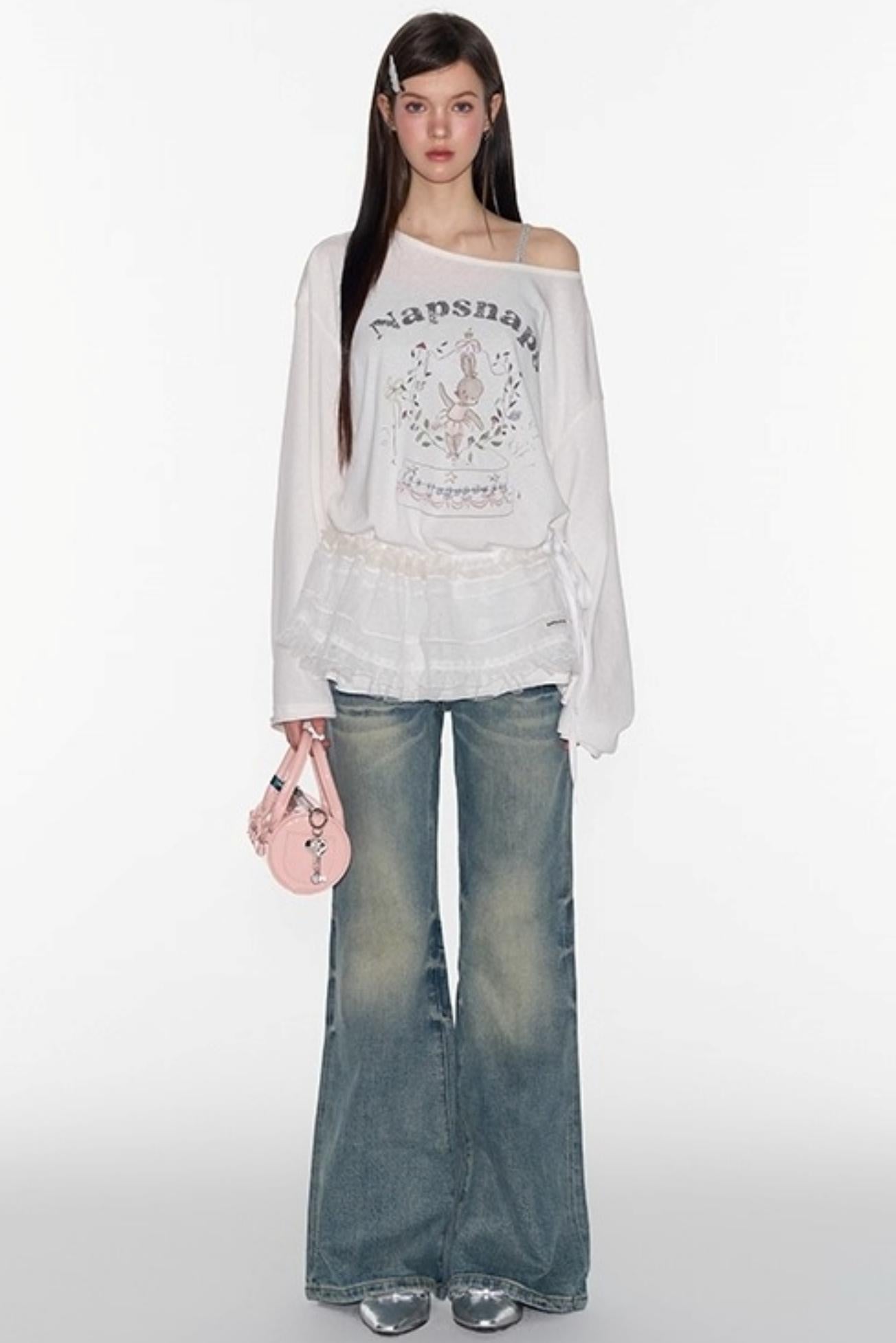 Cute Bunny Print Long Sleeve T-Shirt