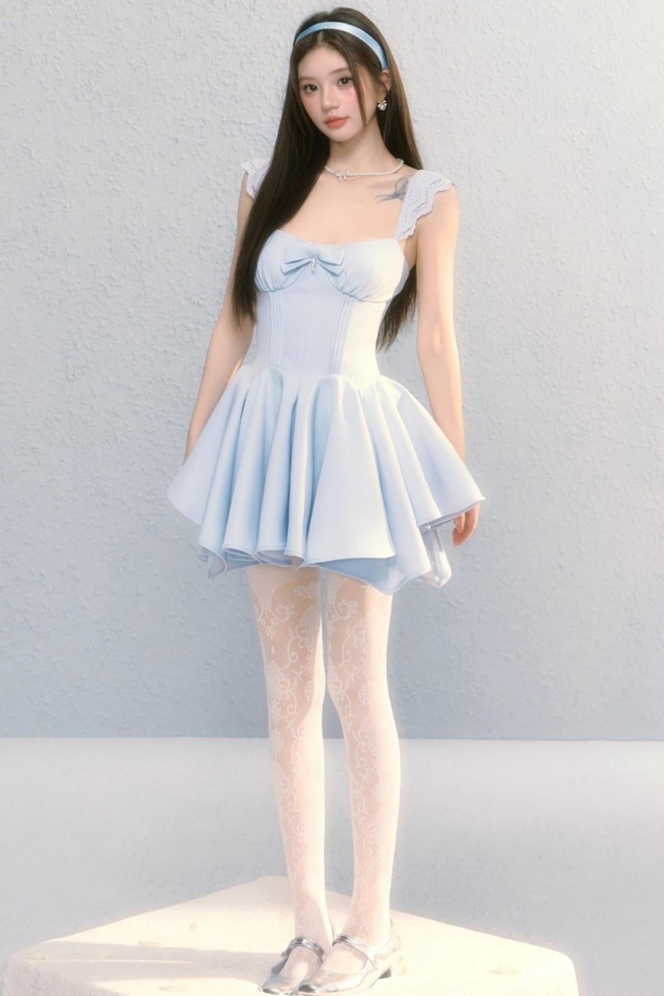 Golden Bow A-Line Dress