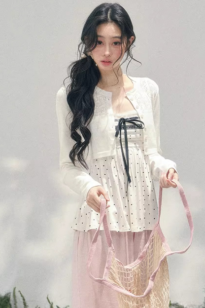 Polka Dot Lace Top Set-Up