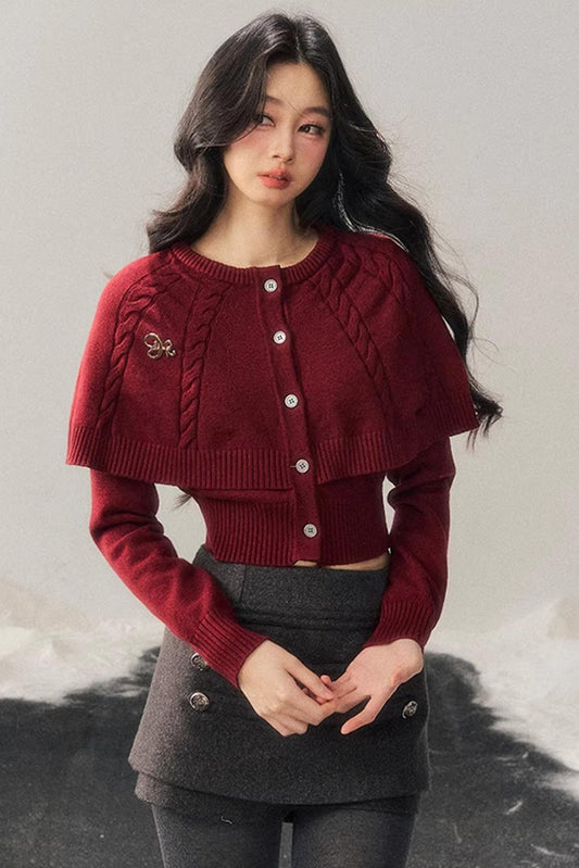 Cable Knit Cape Sweater