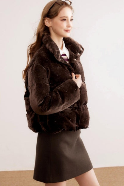 Brown Woolen A-Line Skirt