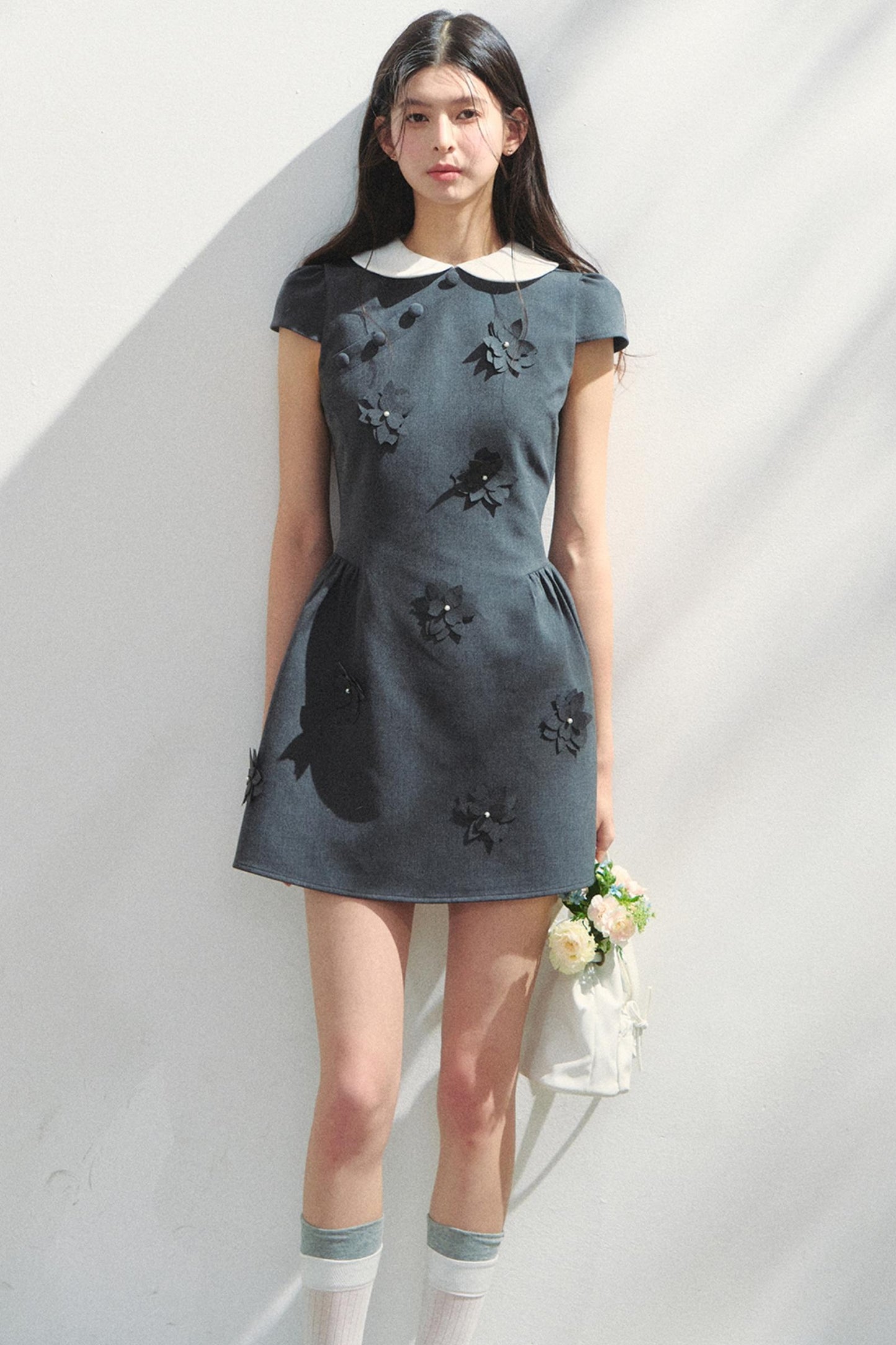 Park Floral Gray Dress