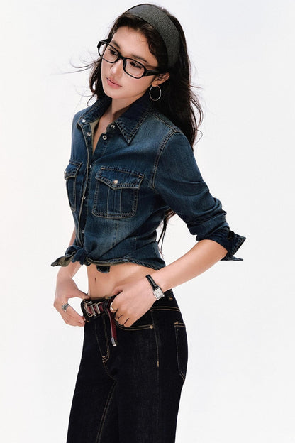 Waist-Cinching Denim Jacket