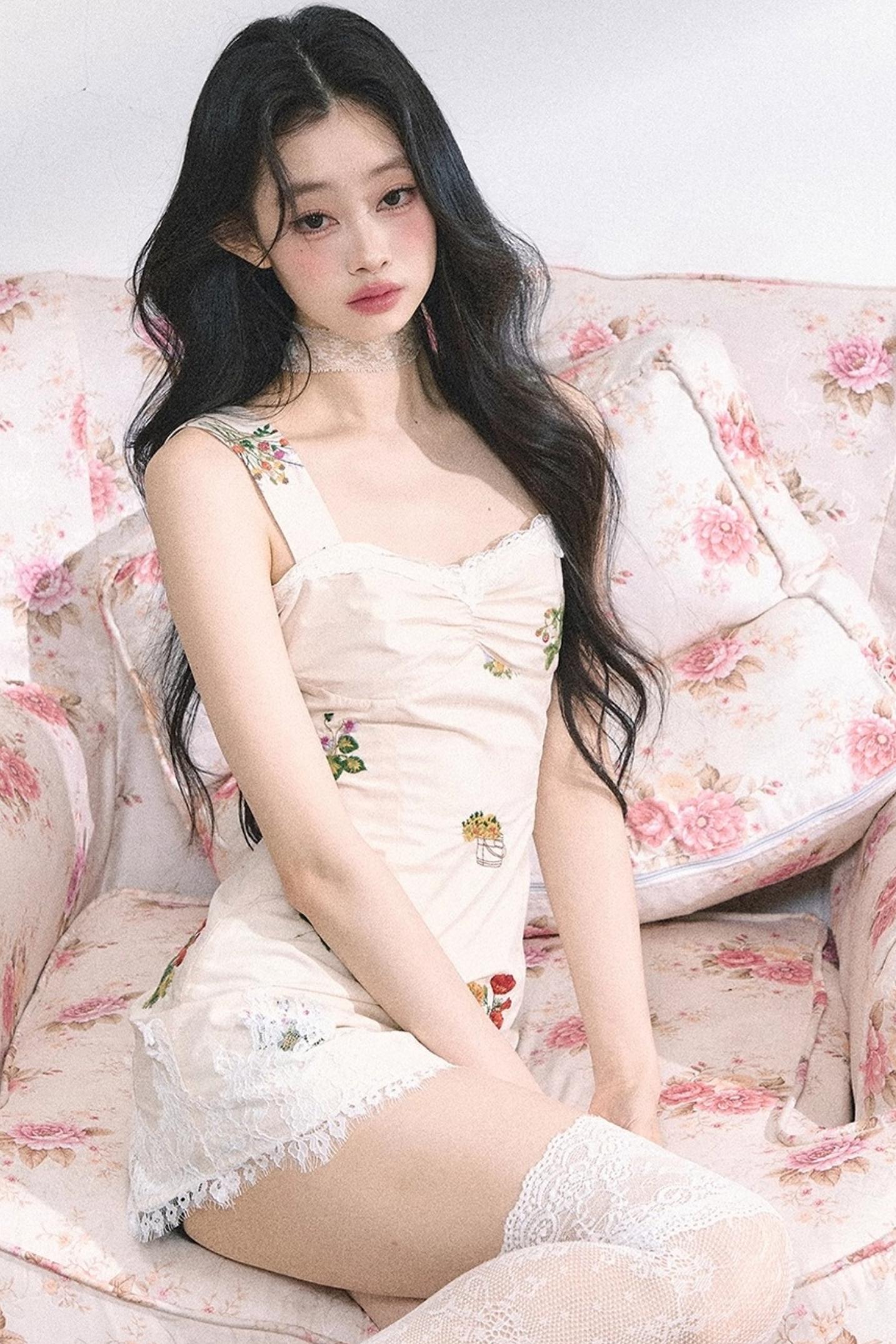 One-Shoulder Lace Mini Dress