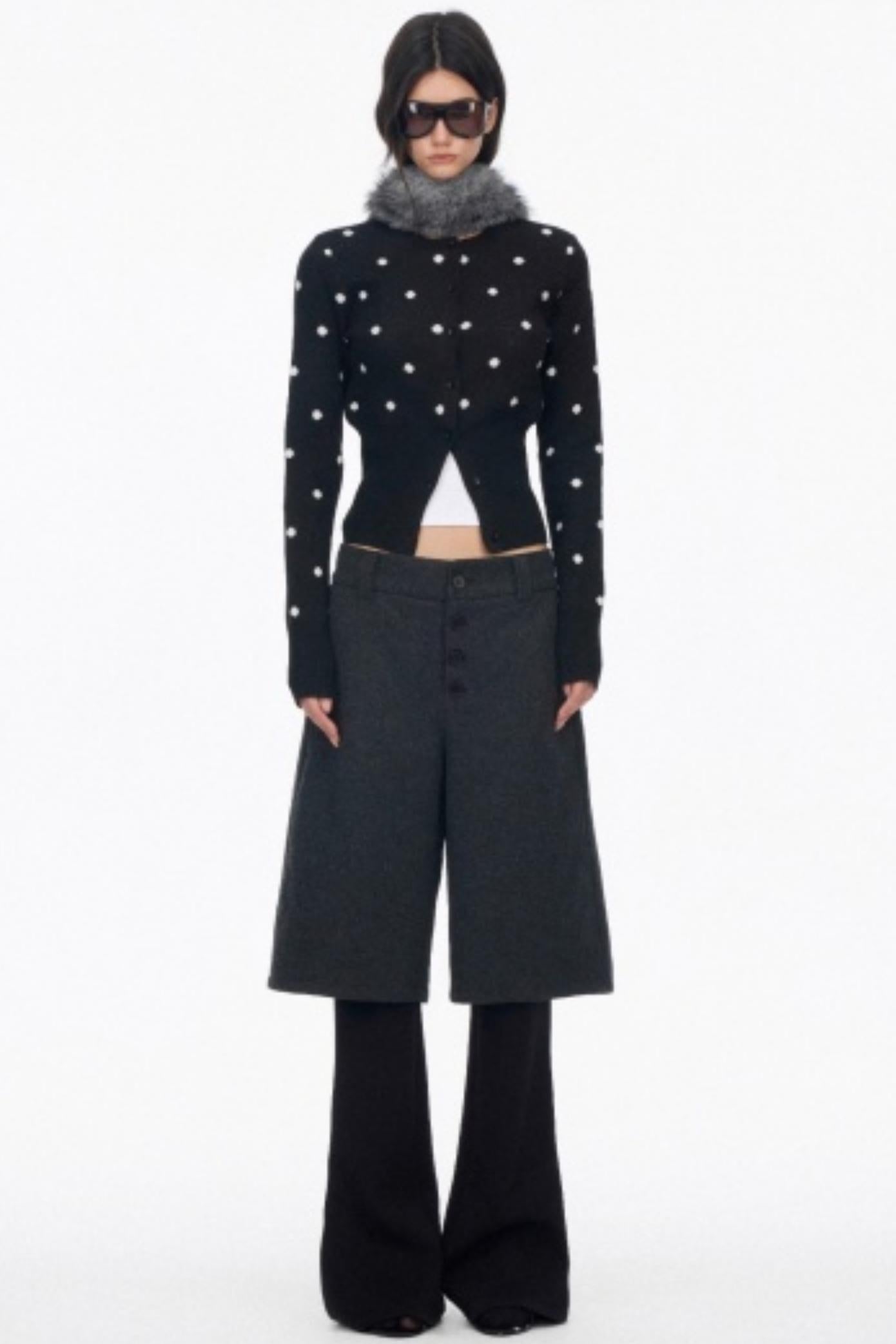 Vintage Polka Dot Base Knit Cardigan