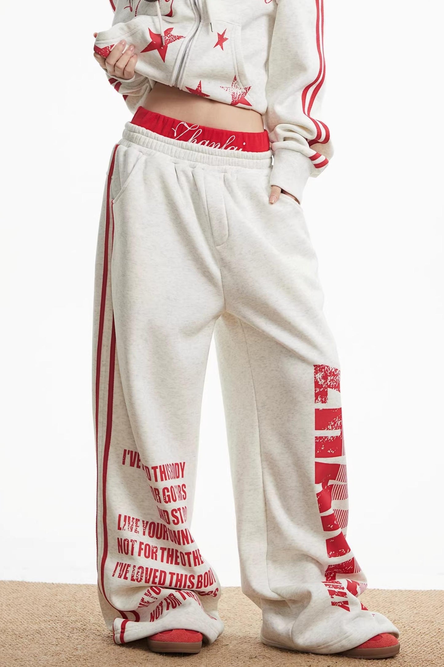 Spicy Girl Off-Shoulder Sweatshirt Set-Up