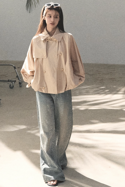 Lyocell Double-Breasted Trench Jacket