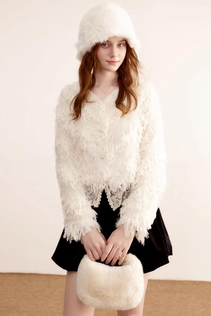 Lace Patchwork Fringe Jacket