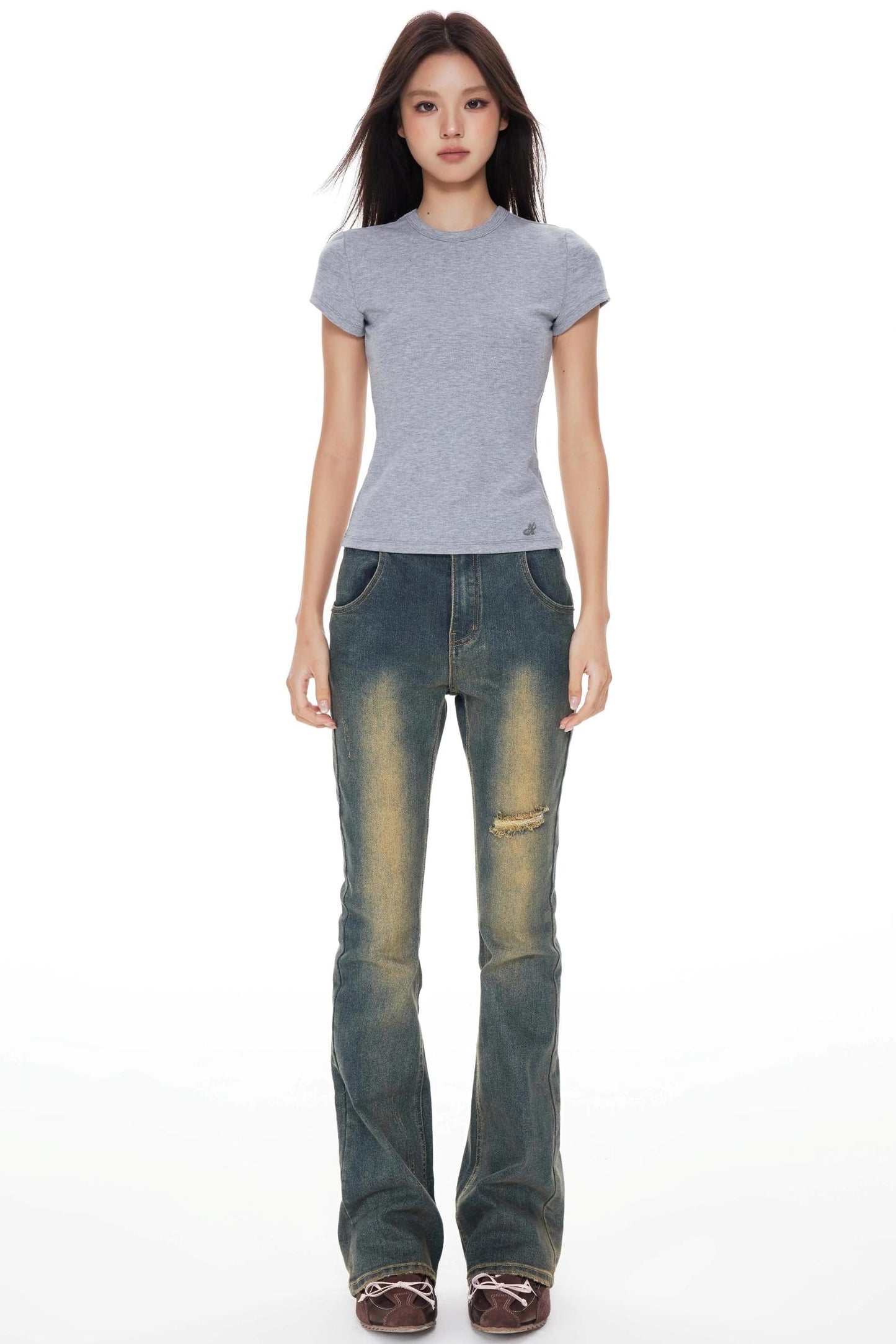 Micro-Flared Wide-Leg Jeans