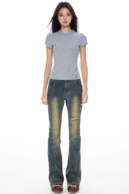 Micro-Flared Wide-Leg Jeans
