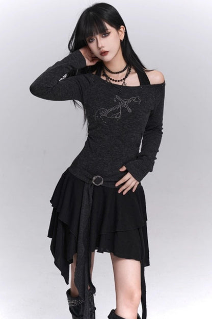 Halter Neck Off-Shoulder Dress