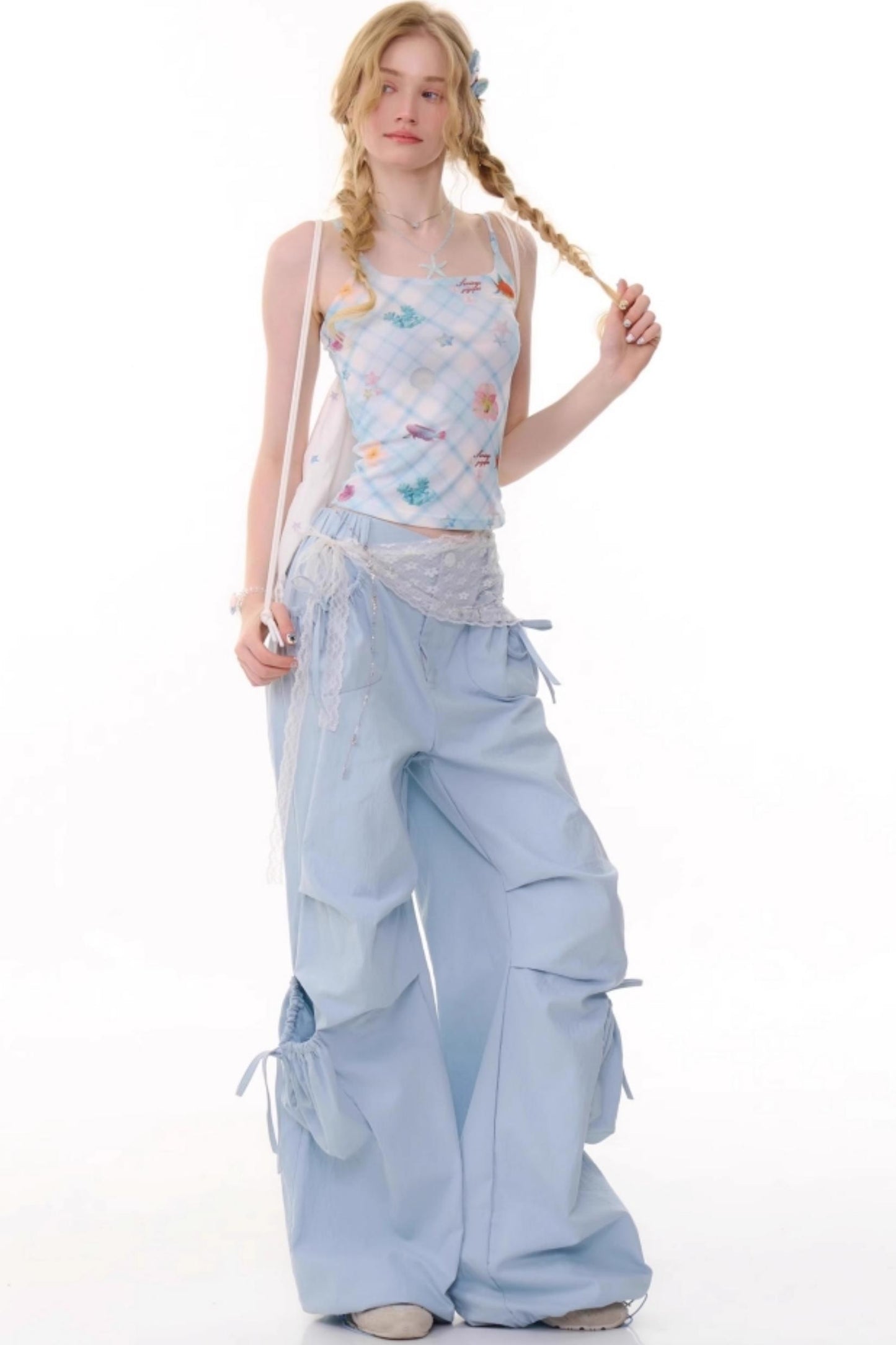 High-Waisted Wide-Leg Trousers