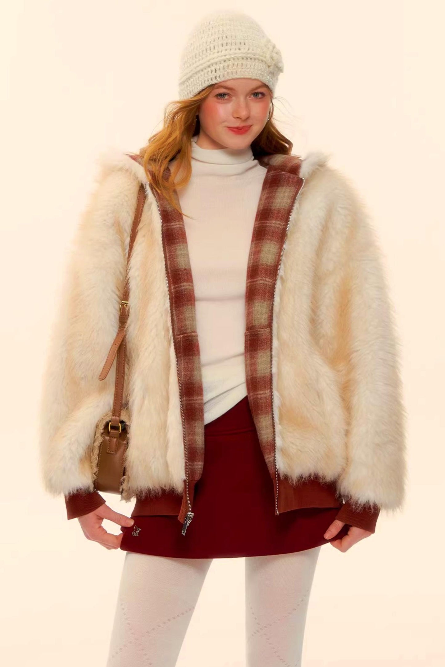 First Snow Plaid Reversible Coat