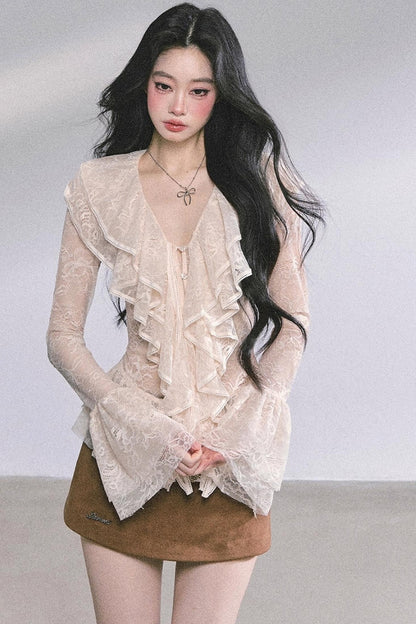 Coffee Shade Long Sleeve Top