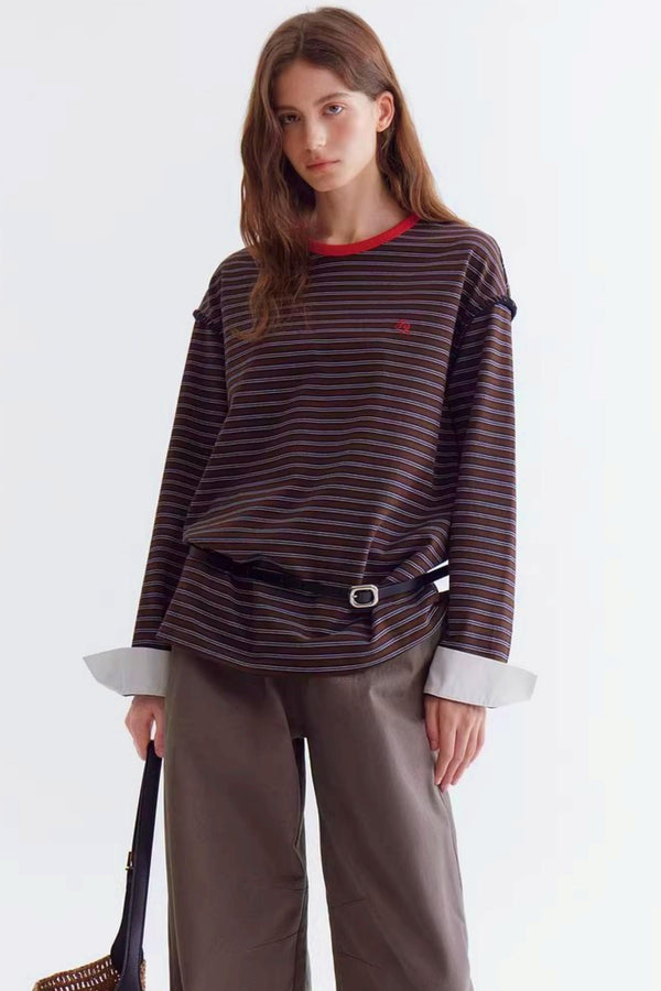 Color-Blocking Striped Sweater