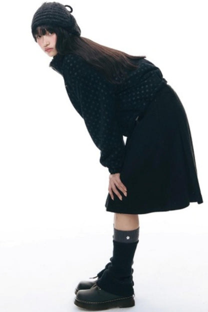 Polka Dot Woolen Reversible Jacket