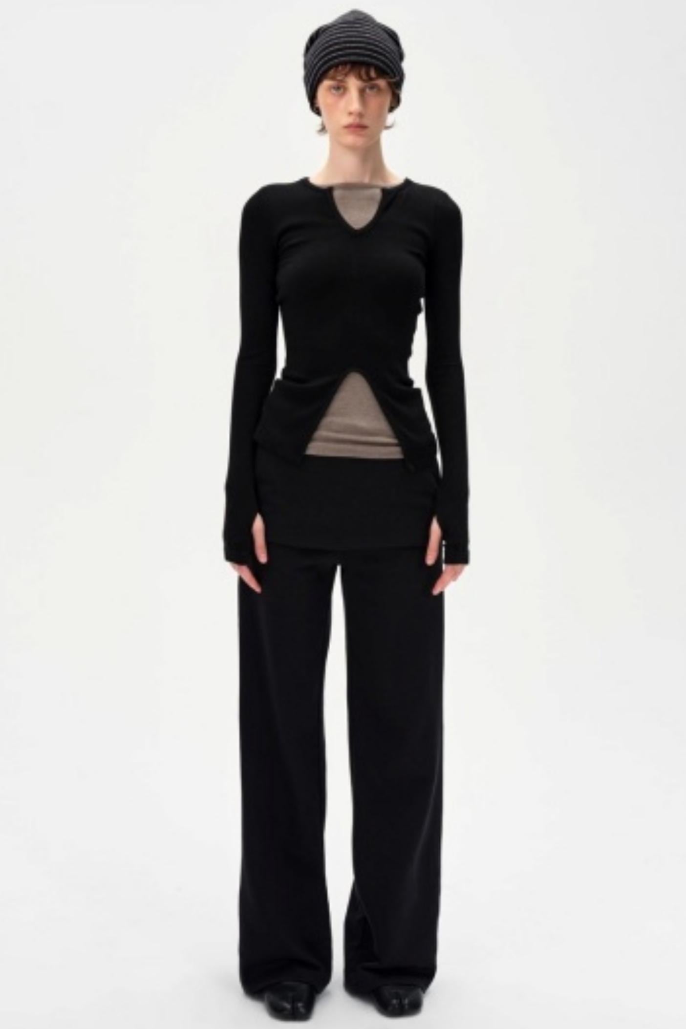 V-Neck Slim Fit Panel Base Top