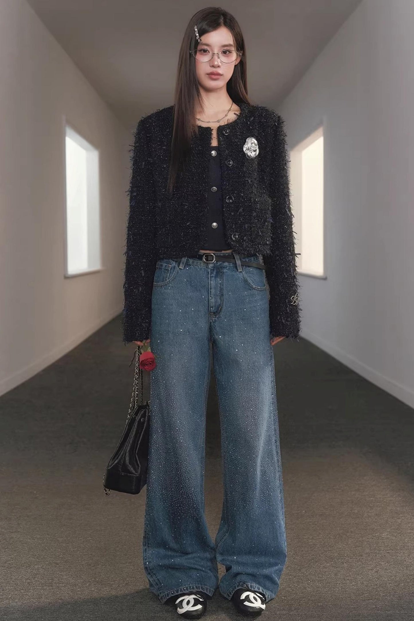 Starry Sky Rhinestone Jeans