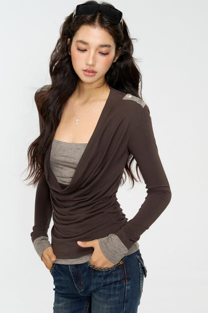 Swing Collar Vintage Layering Top Set