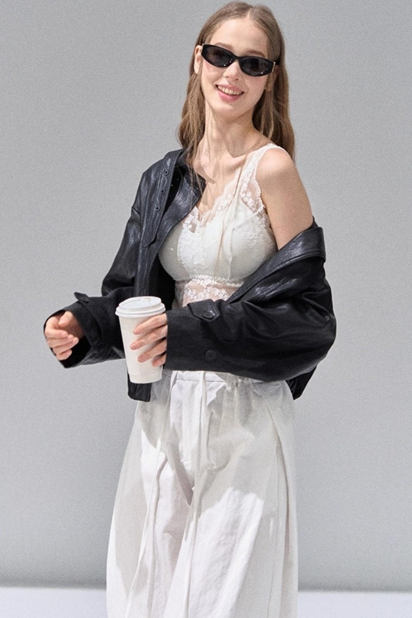 Black Leather Short Jacket