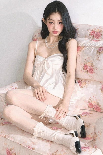 Floral Strap Two-Piece Summer Skirt Set-Up