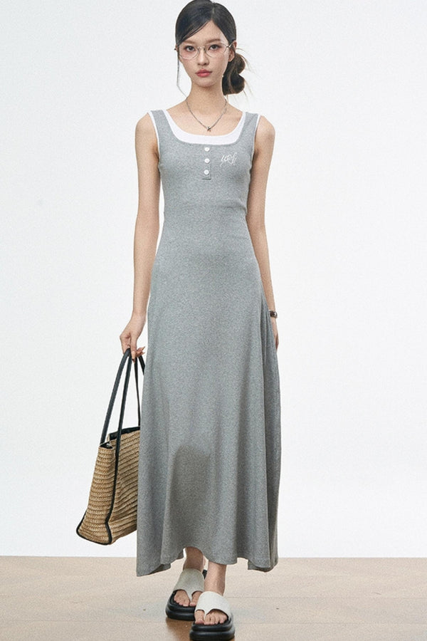 Summer Halter Maxi Dress With Shirt Set-Up