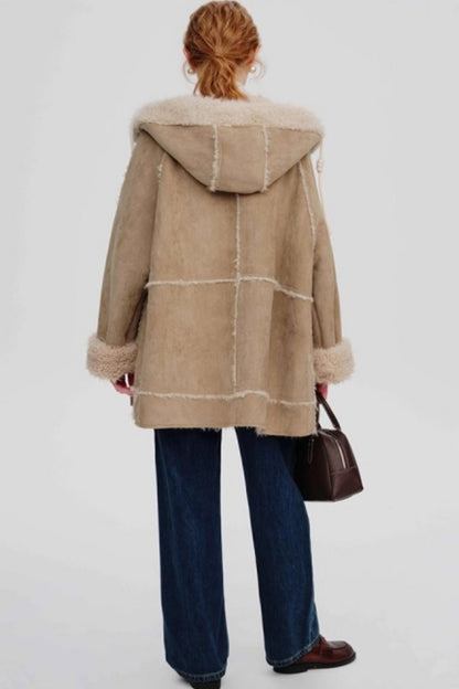 Hooded Suede Wool Jacket