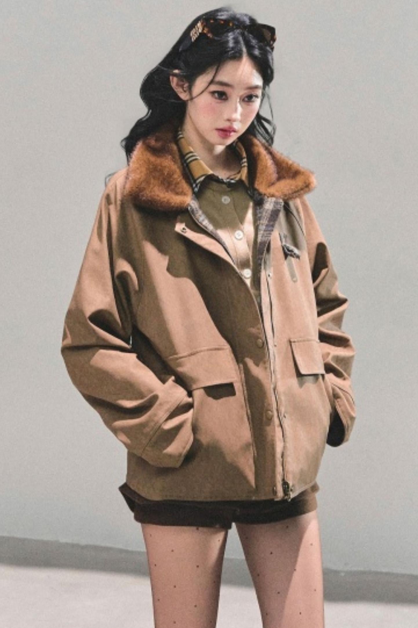 Fake Two Korean Long-Sleeve Knit Top