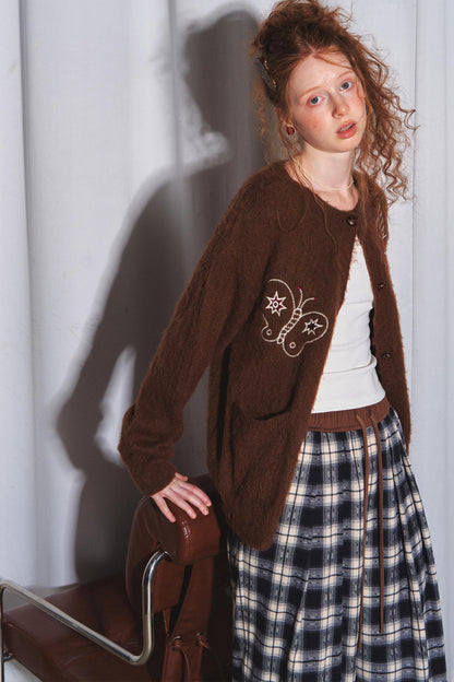 Lazy Check Wide-Leg Pants