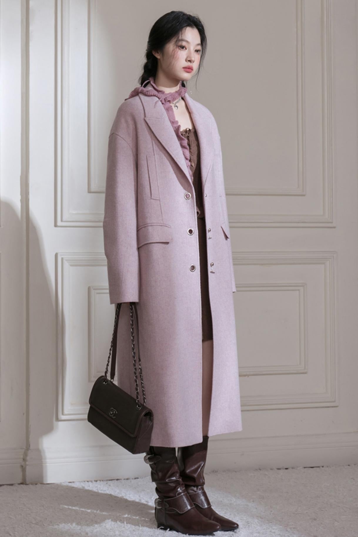 Herringbone Tweed Coat