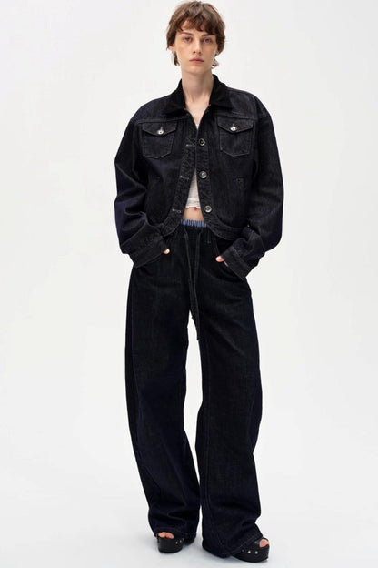 Cow Color Slim-Fitting Cotton Straight-Leg Pants