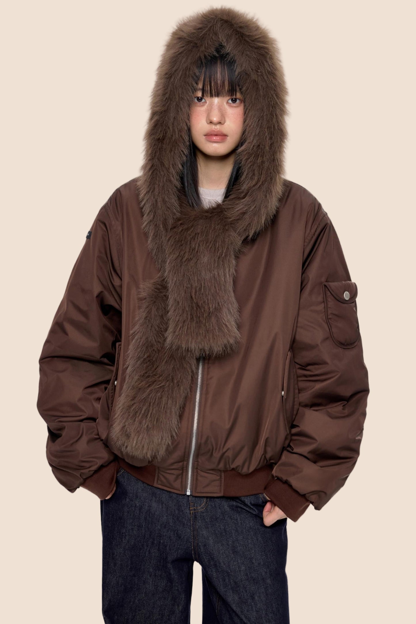 Cargo Cotton Dark Brown Jacket