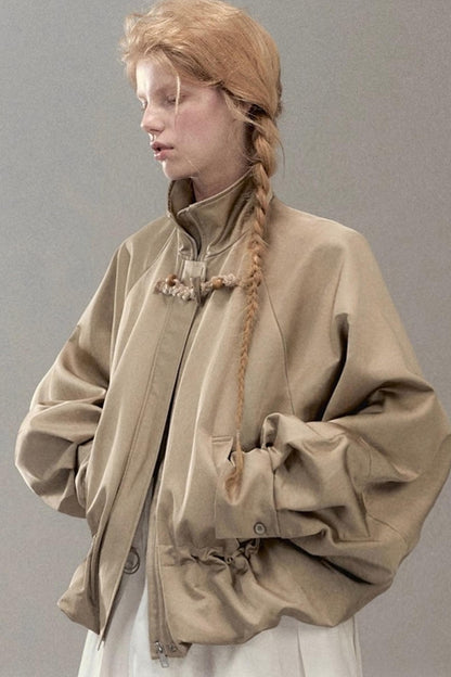 Genesis Woven Stand-Up Collar Trench Coat