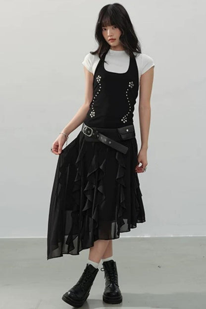 Black Swan Halter Top Set