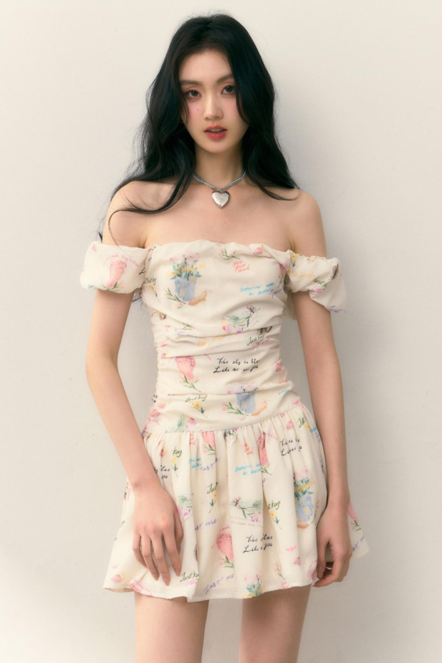 One-Shoulder Pleated Summer Dress