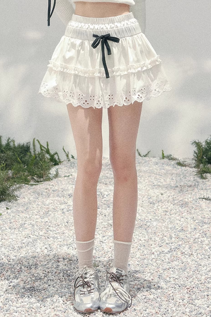 Spring White Half-Skirt