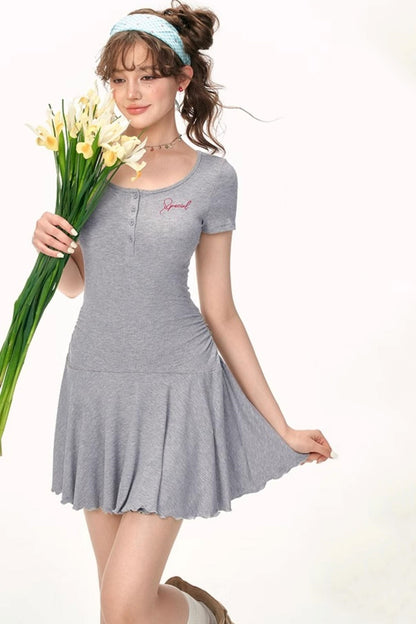 Summer Embroidered Slim Dress