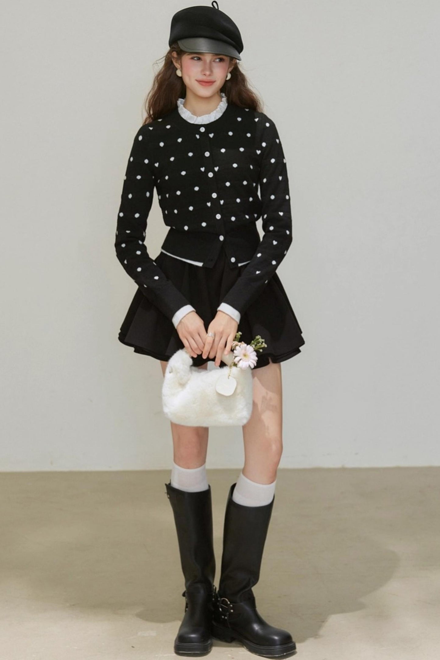 Ruffled Pleated A-Line Skirt