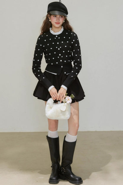 Ruffled Pleated A-Line Skirt