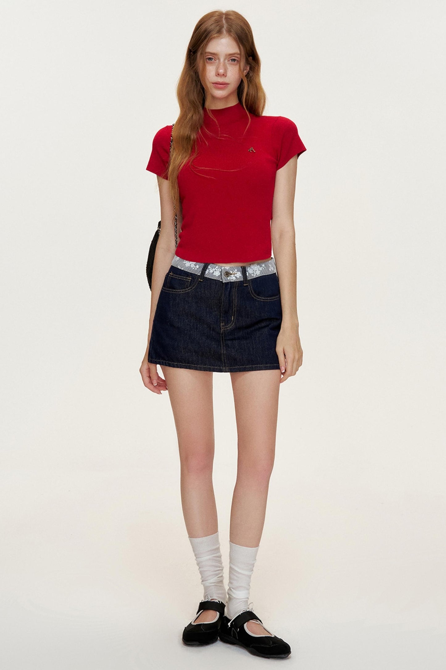 Slim-Fit Knitted Short-Sleeved T-Shirt