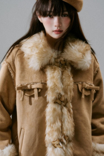 Eco-Friendly Fur Bow Coat