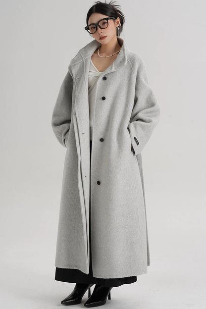 Curved Wool Coat