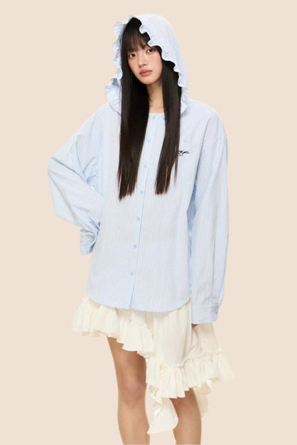 Blue Striped Sun Protection Hoodie